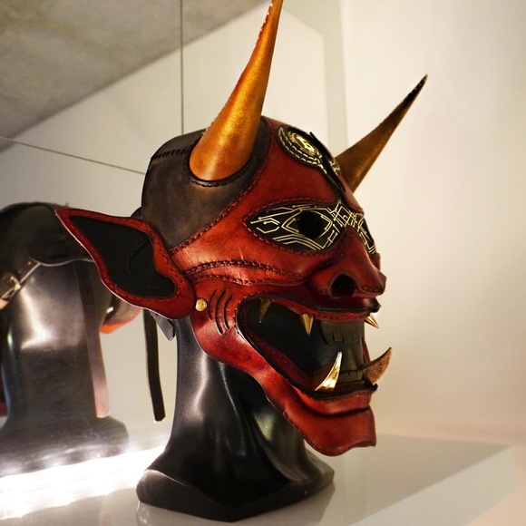 HalloweenHandmade Leather Demon Face Mask Fetish Masquerade BDSM Costume Cosplay - Picture 2 of 8